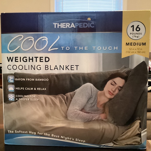 Therapedic Tan Weighted Cooling 16 lb. Blanket, Brand New in Box - Picture 1 of 5